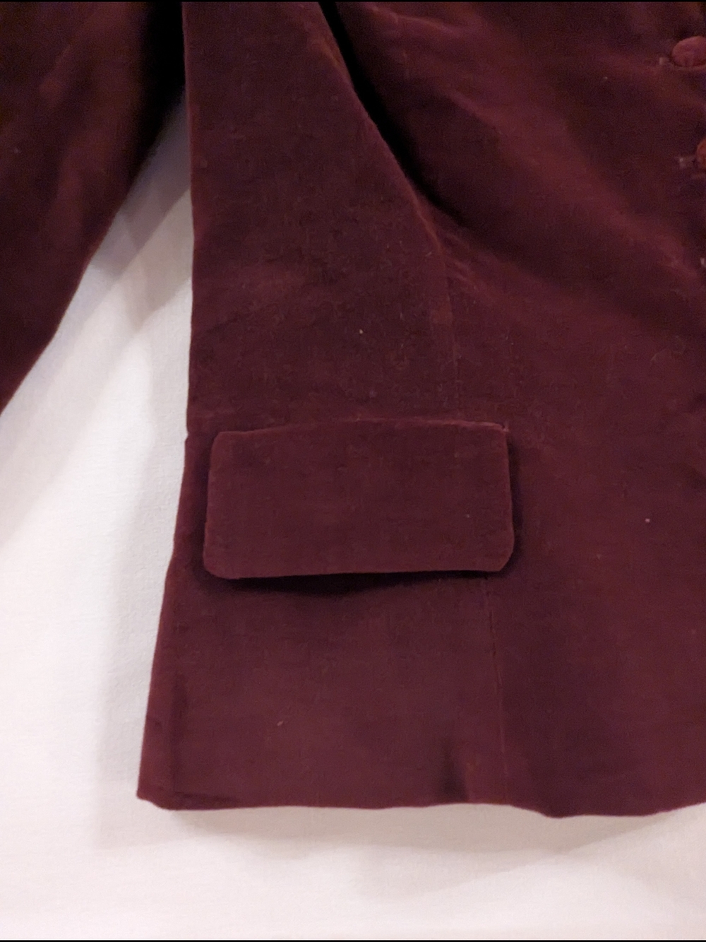 Vintage 90s Ralph Lauren Burgundy Plum Velvet Cropped Blazer Jacket Made in USA - Picture 5 of 16